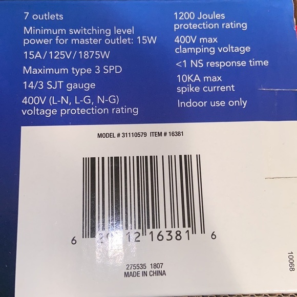 Sunbeam Advanced 7 Outlet Power Strip With Surge Protector Lot of 2. - Picture 7 of 7